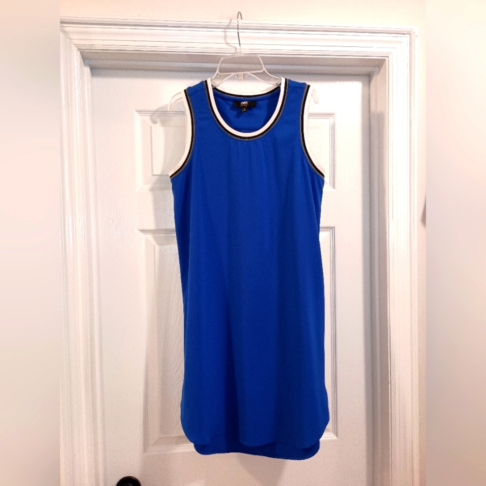 ABS Allen Schwartz  Surf The Web Blue Pullover Dress Size Small